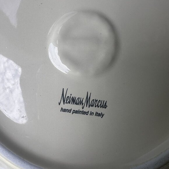 Neiman Marcus 9.5" Salad Plate Hand Painted in Italy Multicolor Geometric Print - Picture 4 of 5